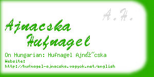 ajnacska hufnagel business card